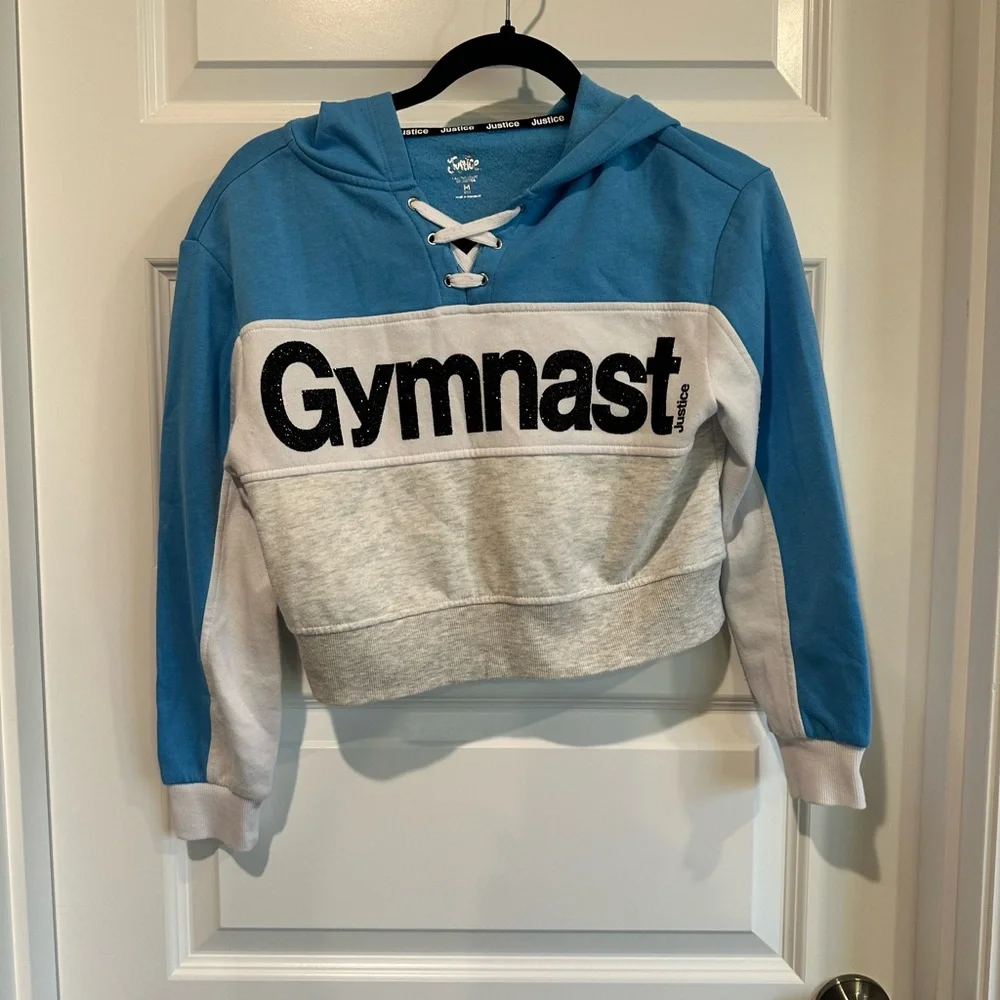 Justice Girls Medium Gymnast Hoodie & Joggers Set – Malibu Aqua - EUC